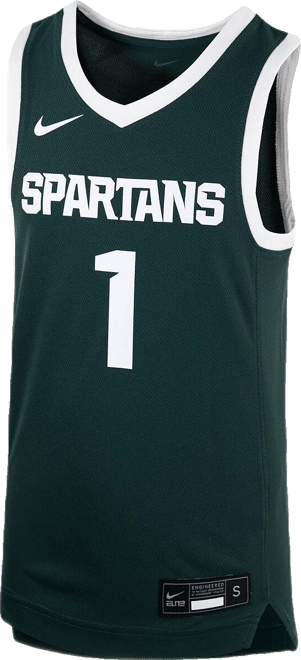 Big Boys  #1 Green Michigan State Spartans Team Replica Basketball Jersey