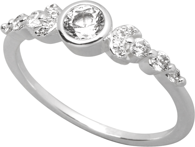 Moon Phase Ring with Full Moon Diamonds - Thin Full Eternity