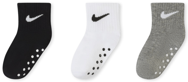 Nike N is for Nike Gripper Ankle Socks (3 Pairs) Baby Socks. Nike.com