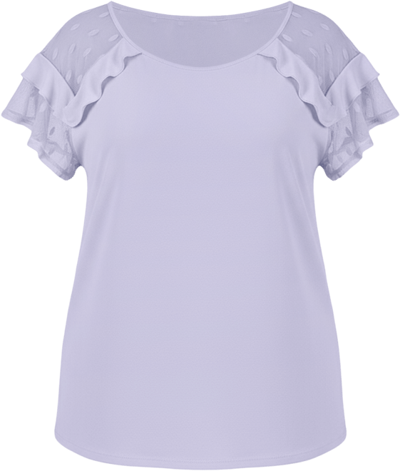 Plus Size Short Dot Sleeve Top