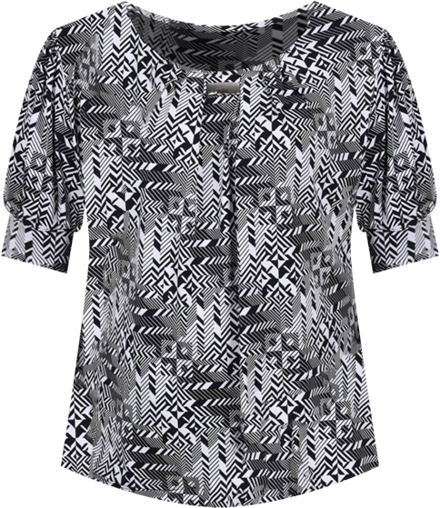 Women's Missy Short Sleeve Balloon Sleeve Top