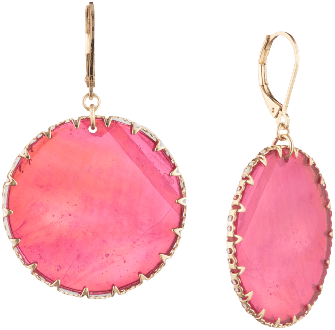 Gold-Tone Mother-of-Pearl Disc Drop Earrings