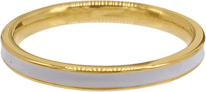 White Enamel Band Ring
