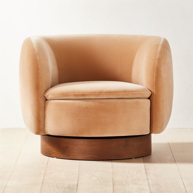 Cb2 leather 2025 swivel chair