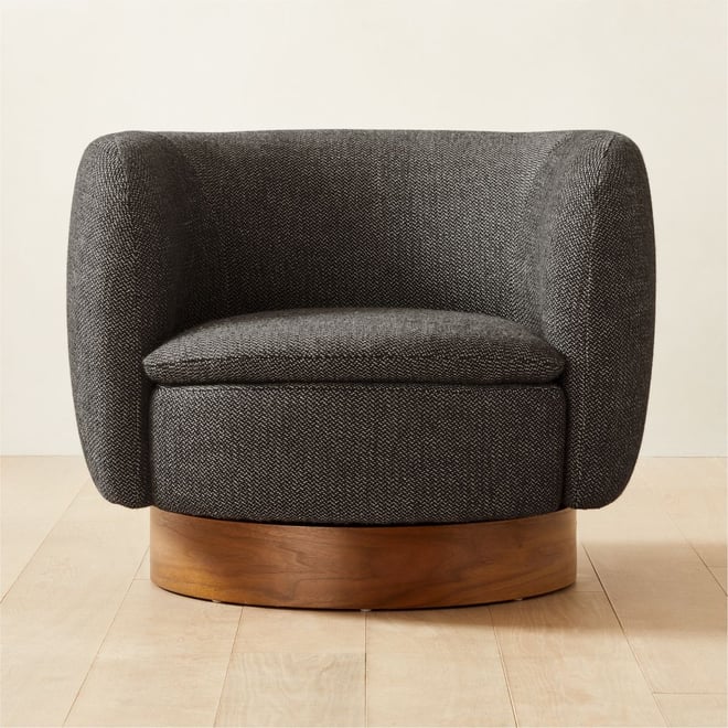 Fitz Channeled Green Velvet Swivel Chair