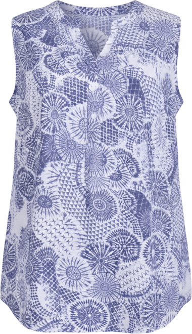 Plus Size Sleeveless Pintucked Blouse