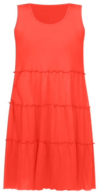 Plus Size Scoop Neck Tiered Midi Dress