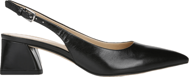Women's Racer Pointed Toe Block Heel Slingback Pumps