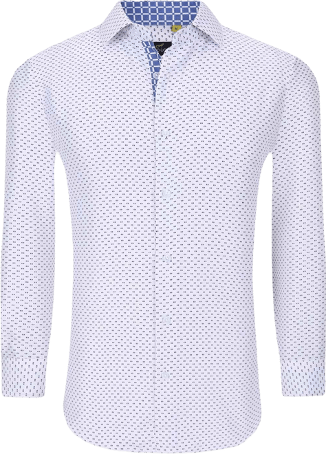 Men's Business Geometric Long Sleeve Button Down Shirt