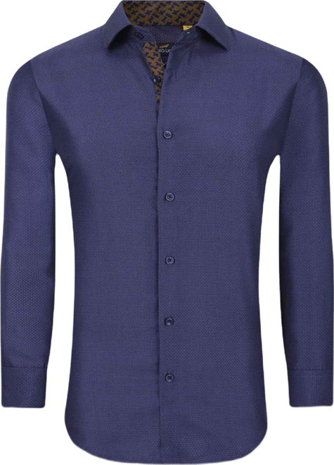 Men's Business Geometric Long Sleeve Button Down Shirt