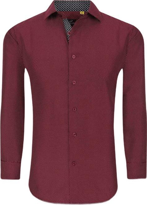 Men's Business Geometric Long Sleeve Button Down Shirt