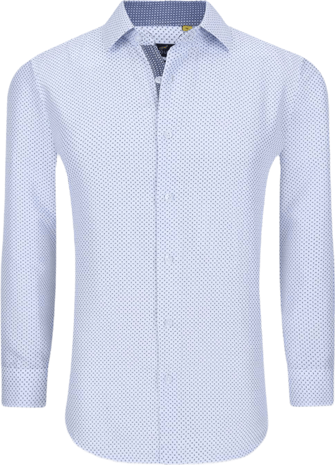 Men's Business Geometric Long Sleeve Button Down Shirt