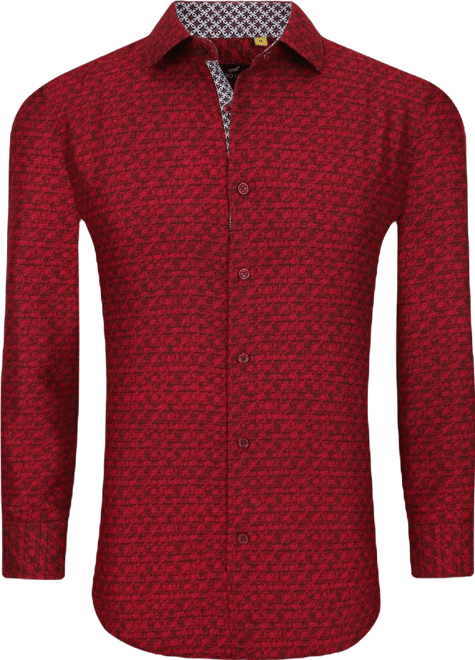 Men's Business Geometric Long Sleeve Button Down Shirt