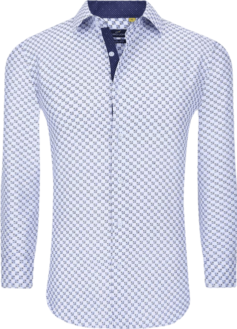 Men's Business Geometric Long Sleeve Button Down Shirt