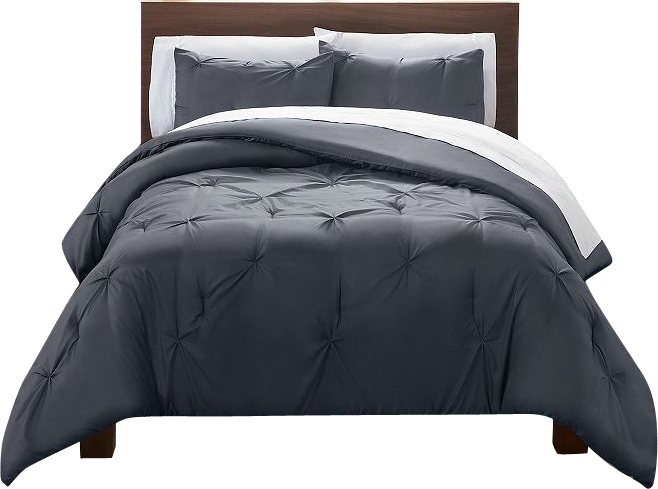 Serta Simply Clean Antimicrobial Solid 3 Piece Duvet Set, Grey, Full/Queen, Gray