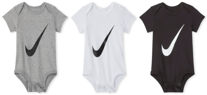 Nike Conjunto de bodies para bebé (0-6 M, embalagem de 3)