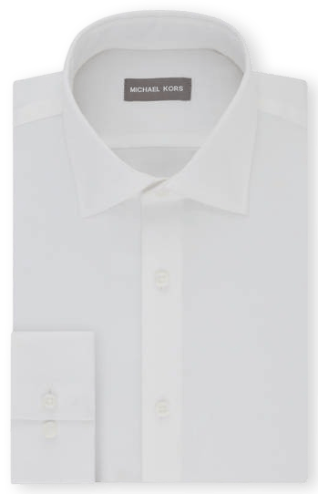 men's slim fit airsoft performance non-iron dress shirt Michael Kors Men's Slim-Fit Non-Iron Airsoft Performance Stretch Check  Dress Shirt Blue Size 16-36-37