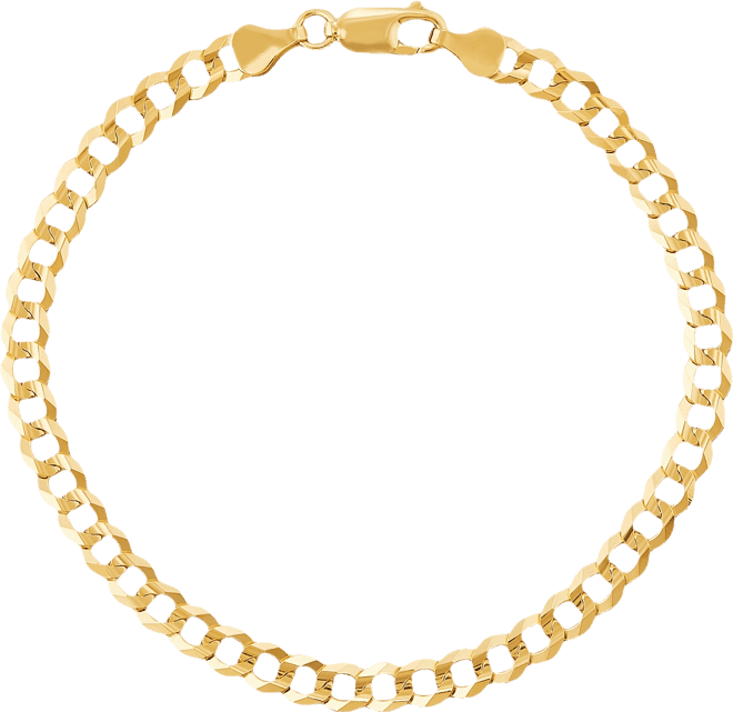 Men's Concave Curb Link Chain Bracelet in 14k Gold-Plated Sterling Silver