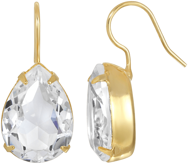 Women's Crystal Teardrop Wire Earrings