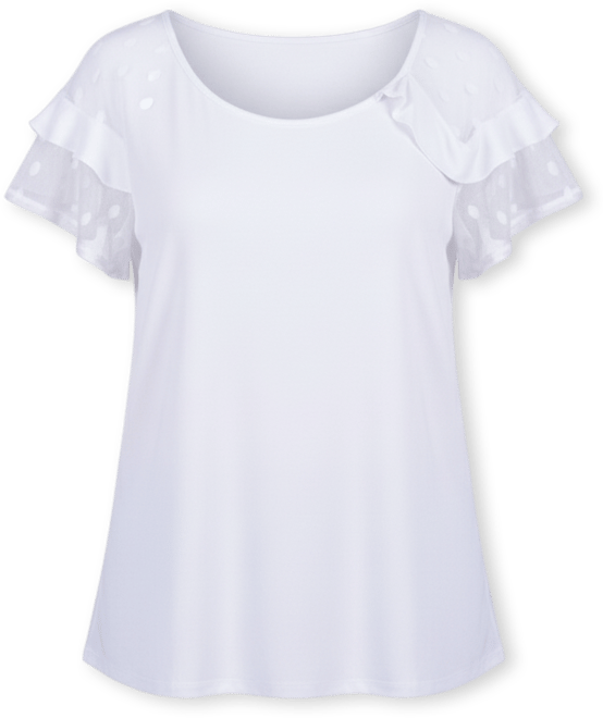 Petite Size Short Dot Sleeve Top