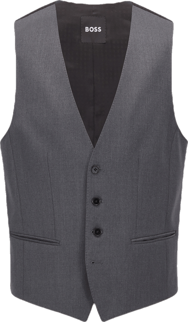 Boss by  Men's Virgin-Wool Serge Slim-Fit Vests