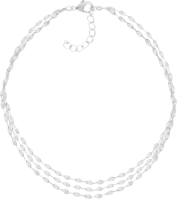 Three-Row Mirror Chain Anklet