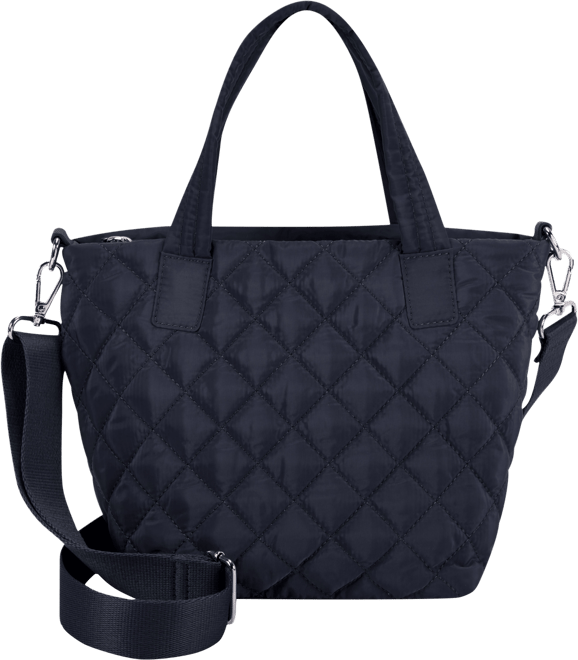 New . Tote Bag by Macy's, Faux leather, Black (Blue inside