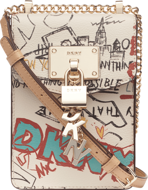 сумка DKNY Elissa North/South Graffiti Crossbody цвет White
