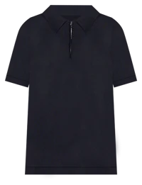 Knitted Polo Shirt with Zip Collar