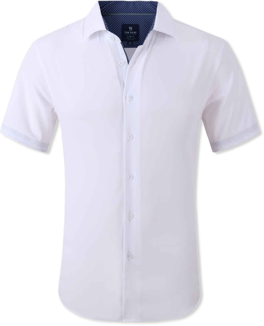 Men's Slim Fit Short Sleeve Performance Button Down Dress Shirt