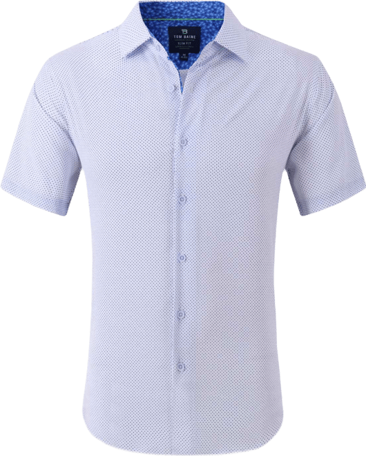 Men's Slim Fit Short Sleeve Performance Button Down Dress Shirt