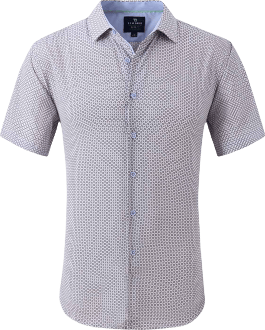 Men's Slim Fit Short Sleeve Performance Button Down Dress Shirt