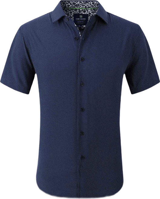 green emerald velvet dress Luxury Shirt' In Navy Blue - Slim Fit