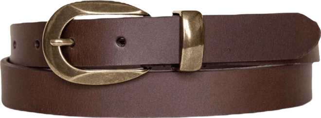 Women's Metal Loop Leather Pant Belt