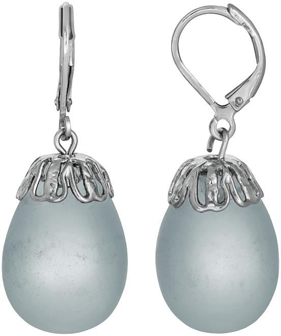 Women's Frosted Glass Egg Drop Earring