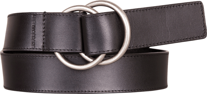 Women's Pull Back Leather Center Bar Buckle Belt