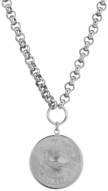 Women's Round Virgo Pendant Necklace