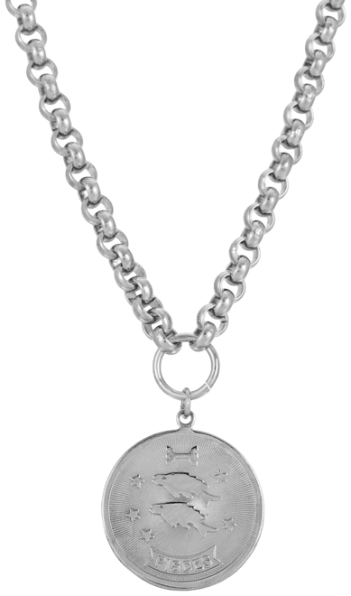 Women's Round Pisces Pendant Necklace