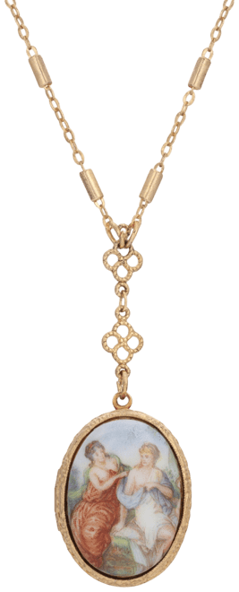 Women's Victorian Art Locket Necklace