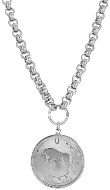 Women's Round Taurus Pendant Necklace