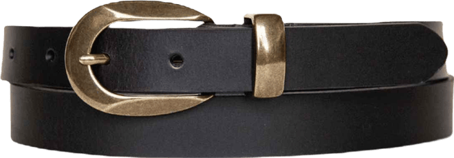 Women's Metal Loop Leather Pant Belt