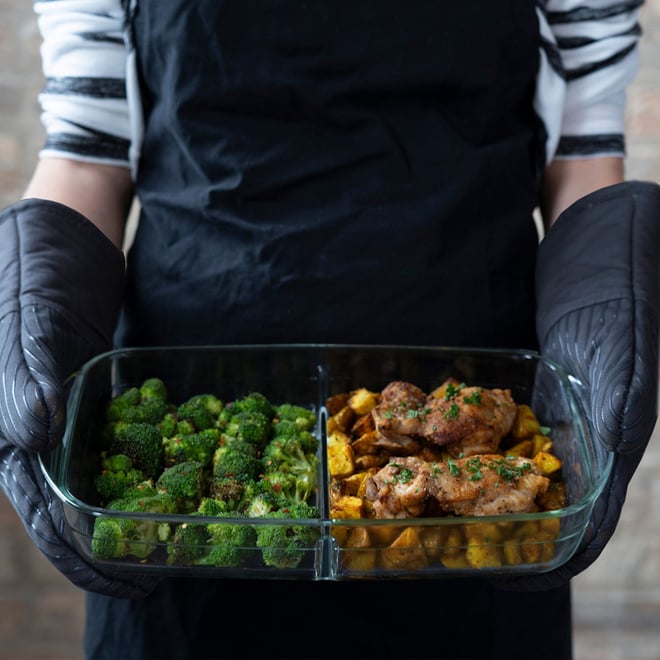 Pyrex Divided Glass Baking Dish, 8 x 12 