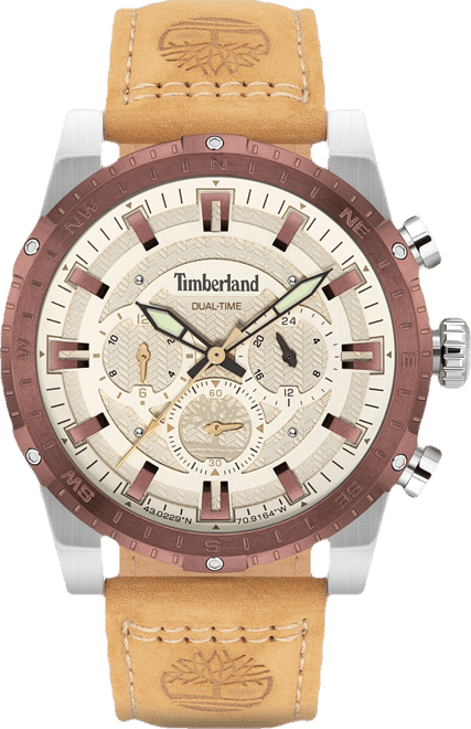 Men's Fitzwilliam Wheat Leather Strap Watch 46mm