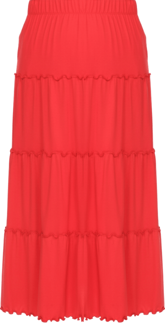 Plus Size Tiered Maxi Skirt