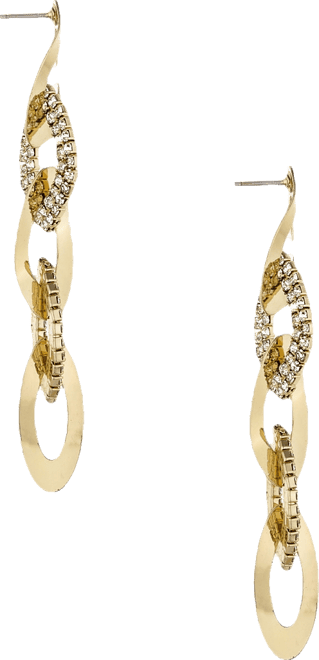 Women's 18k Gold Plated Rope Dangle Earrings