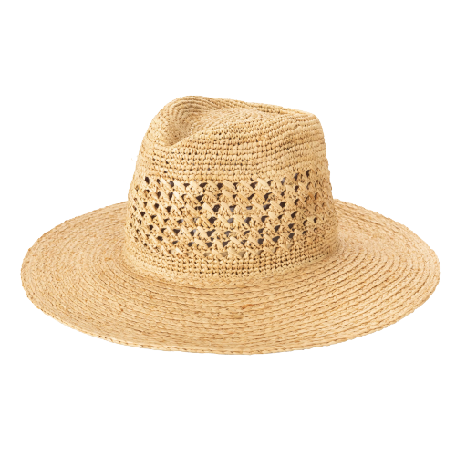 San Diego Hat Company Women's Crocheted Raffia Cowboy Hat, Natural, One Size