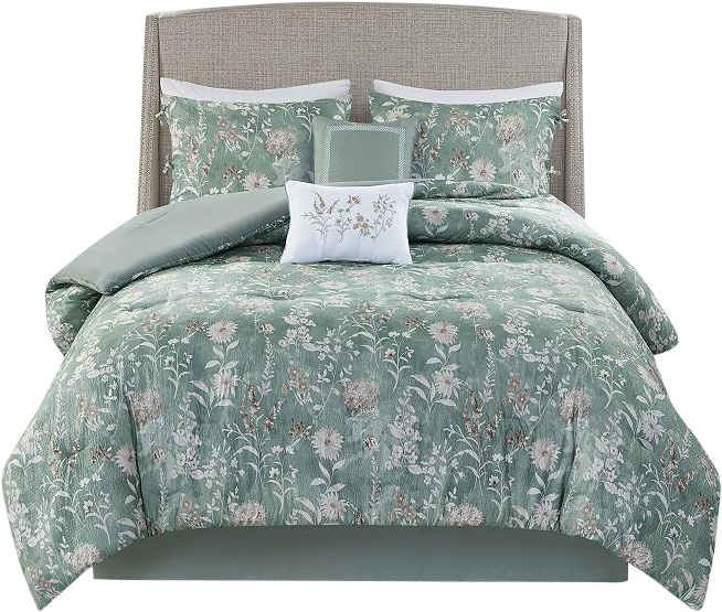 Madison Park Mirabella 6-Piece Floral Comforter Set With Throw Pillows