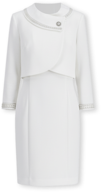 tahari beaded dress suit Tahari ASL Beaded Dress Suit Set - Ivory