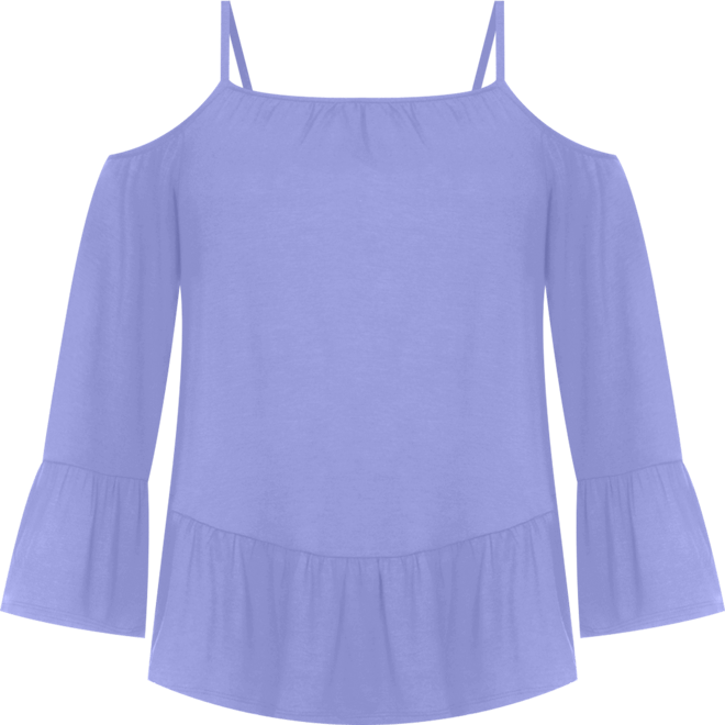 Women's Cold Shoulder Ruffle Sleeve Top