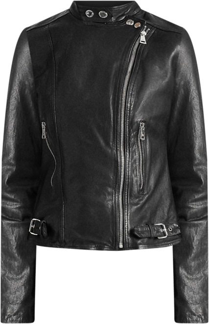 Lauren Ralph Lauren Women's Tumbled Leather Moto Jacket - Macy's
